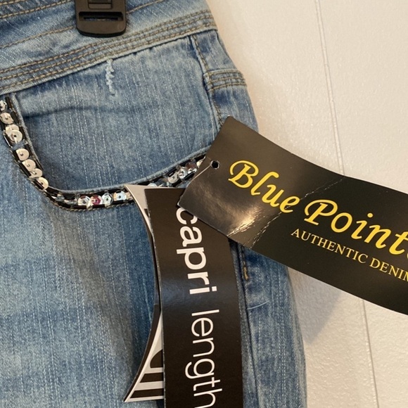 Blue Pointe Authenic Denim Embellished  Capri Jeans NWT 9 - Picture 5 of 9